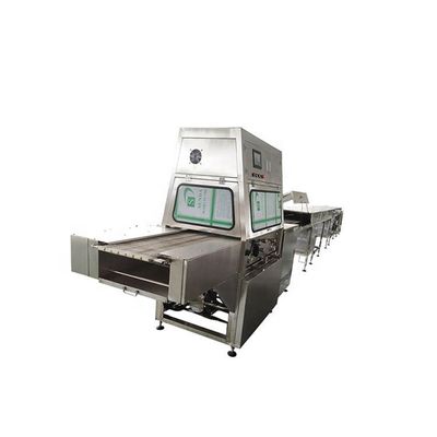 अच्छी कीमत 220V/380V 50/60Hz Chocolate Enrober Machine with 200-300 kg per Hour Capacity for Wafer Cookies & Biscuits ऑनलाइन